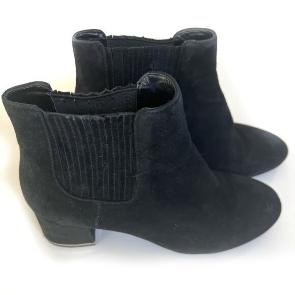 Kenneth Cole Black Velvet Gold Detail Heal Ankle Boots - 7.5 - Picture 8 of 8